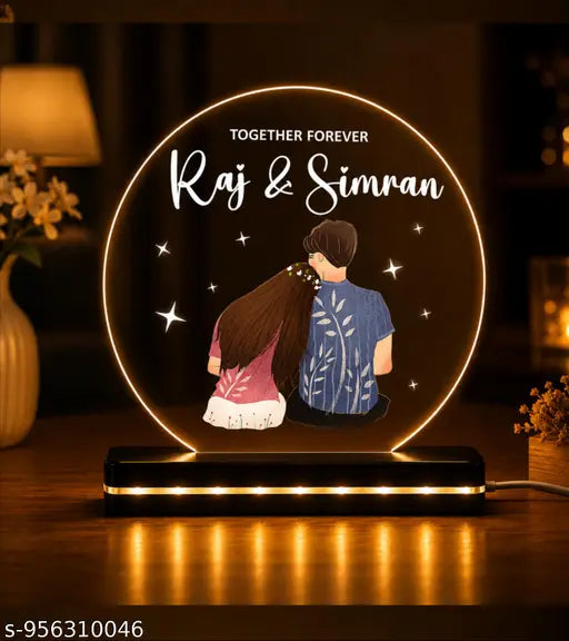 Cartwala Together Forever Couple Illustration Name Night Lamp