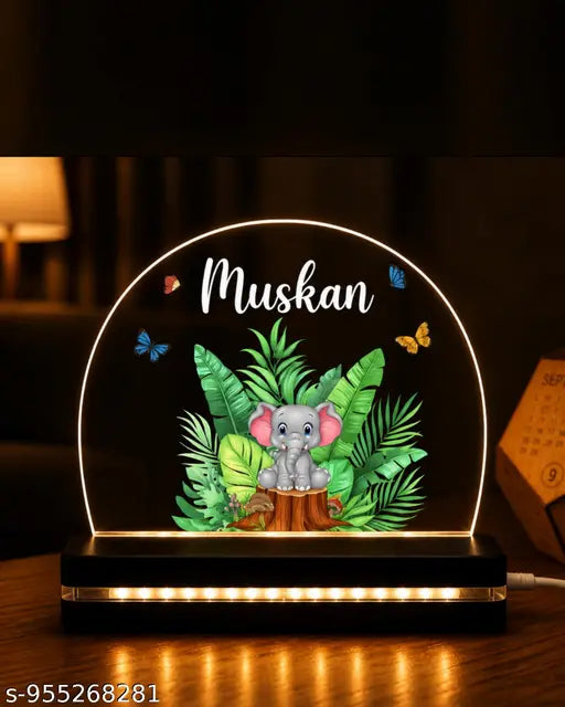 Cartwala Jungle Elephant Personalised Name Night Lamp