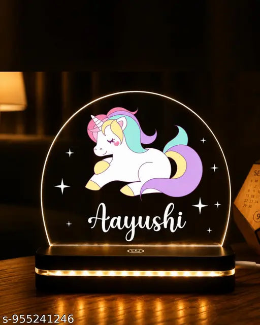 Cartwala Unicorn Personalised Name Night Lamp