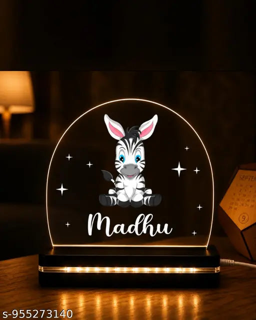 Cartwala Zebra Personalised Name Night Lamp