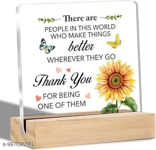 Cartwala Sunflower Thank You Acrylic Desk Plaque