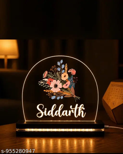 Cartwala Floral Bouquet Personalised Name Night Lamp