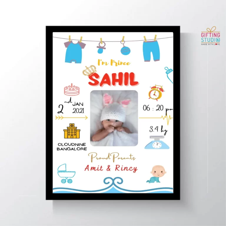 PersonalisedBabyBirthFrame BabyDetailsFrame Cartwala